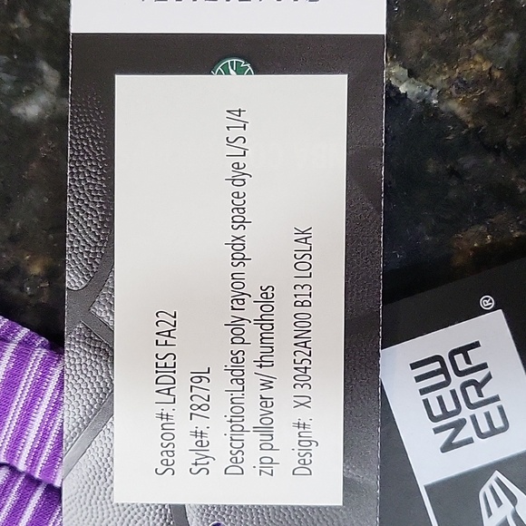 NWT LA Lakers Women Purple Space Dye 1/4 Zip Long Sleve  Size Small - Picture 11 of 12